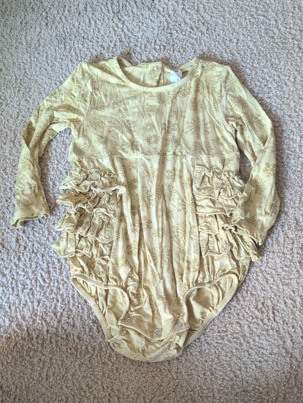 kate quinn Yellow Ruffle Long-Sleeve One-Piece